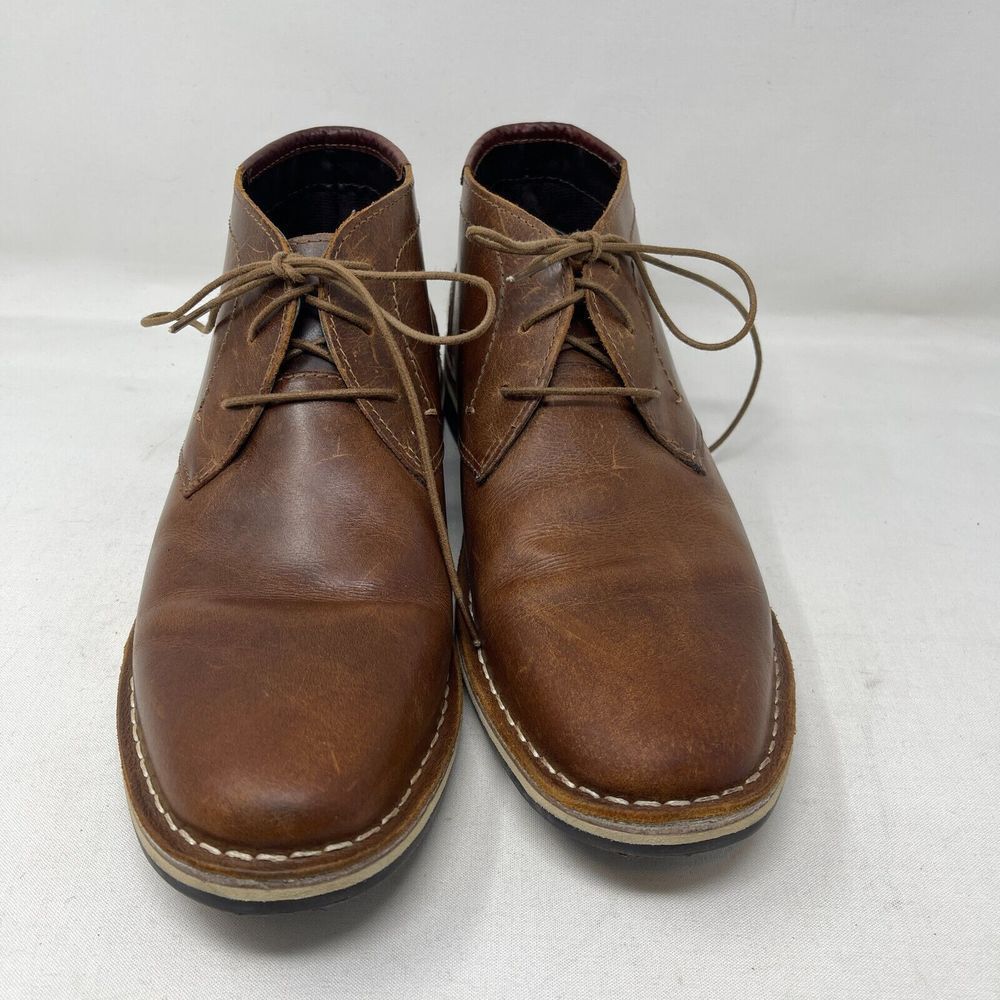 Steve Madden Harken 247 Ankle Chukka Boots Mens Size 9 Cognac Leather Lace Up - Picture 3 of 12